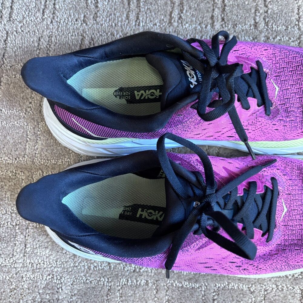 Hoka One One Clifton 8 Running Sneakers Women's 9B Purple Walk Lace Up 1119394 - Picture 4 of 7